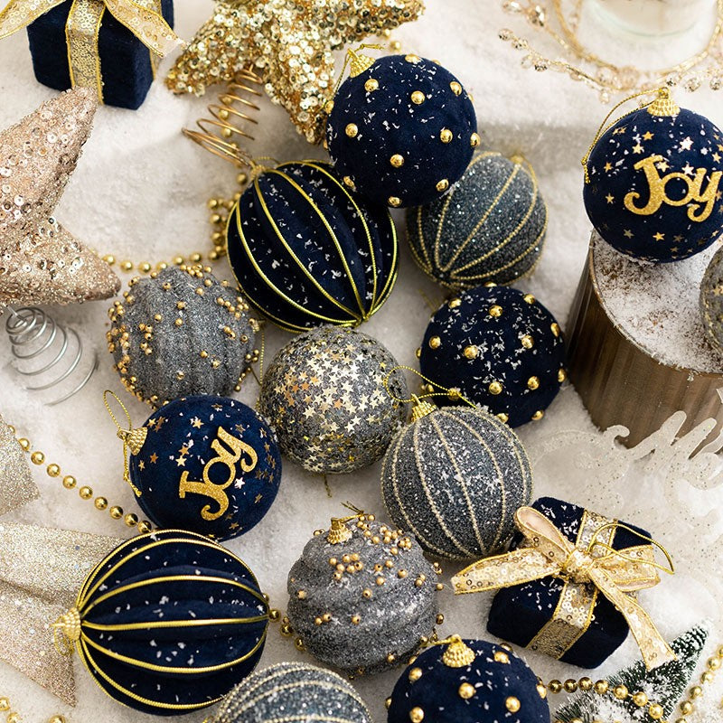 Christmas Ball Painted Ball Golden Silvery Champagne Glitter Stars Christmas Tree Hanging Window Decoration Small Gifts Toys