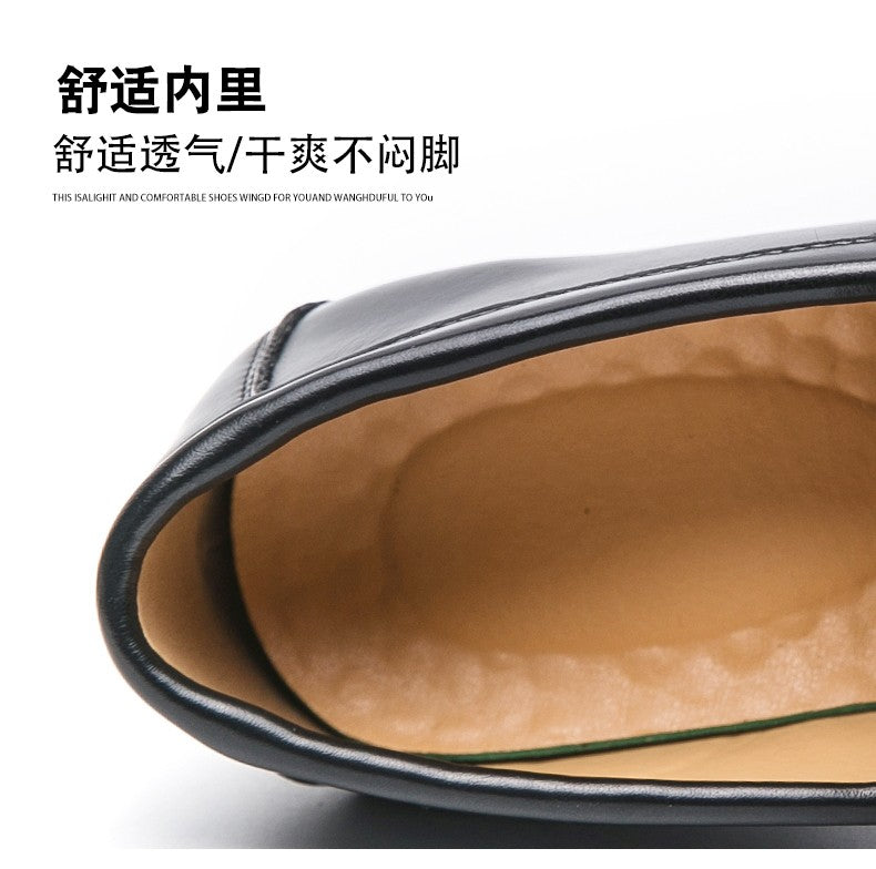 Classic Men's Dress Shoes High Heeled Casual Patry Business Leathers Shoes For Men Classic Wedding Men Formal Social Shoes Man