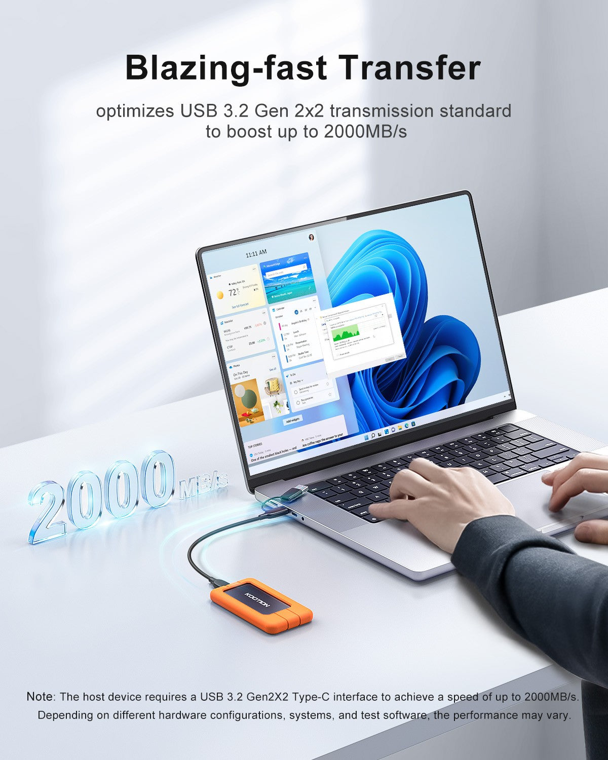 SSD Externo KOOTION X1Max 2TB HD Externo USB 3.2 GEN 2 SSD Portátil 512GB 1TB Mini PSSD para Laptops Desktop PS4 PS5