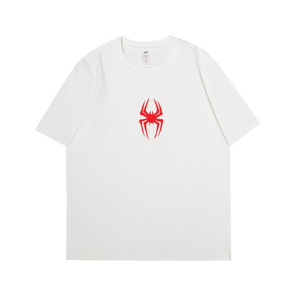 Summer New Spider Man Crossover Universe T-shirt for Men's and Women's Anime Graphic Short Sleeve Loose Cotton Tops Clothing