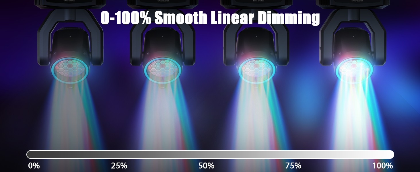U'King Mini 30W Beam Pattern Moving Head Light RGB DMX Sound Activated Strobe Effect Stage Light for DJ Disco Party Christmas
