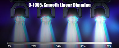 U'King Mini 30W Beam Pattern Moving Head Light RGB DMX Sound Activated Strobe Effect Stage Light for DJ Disco Party Christmas