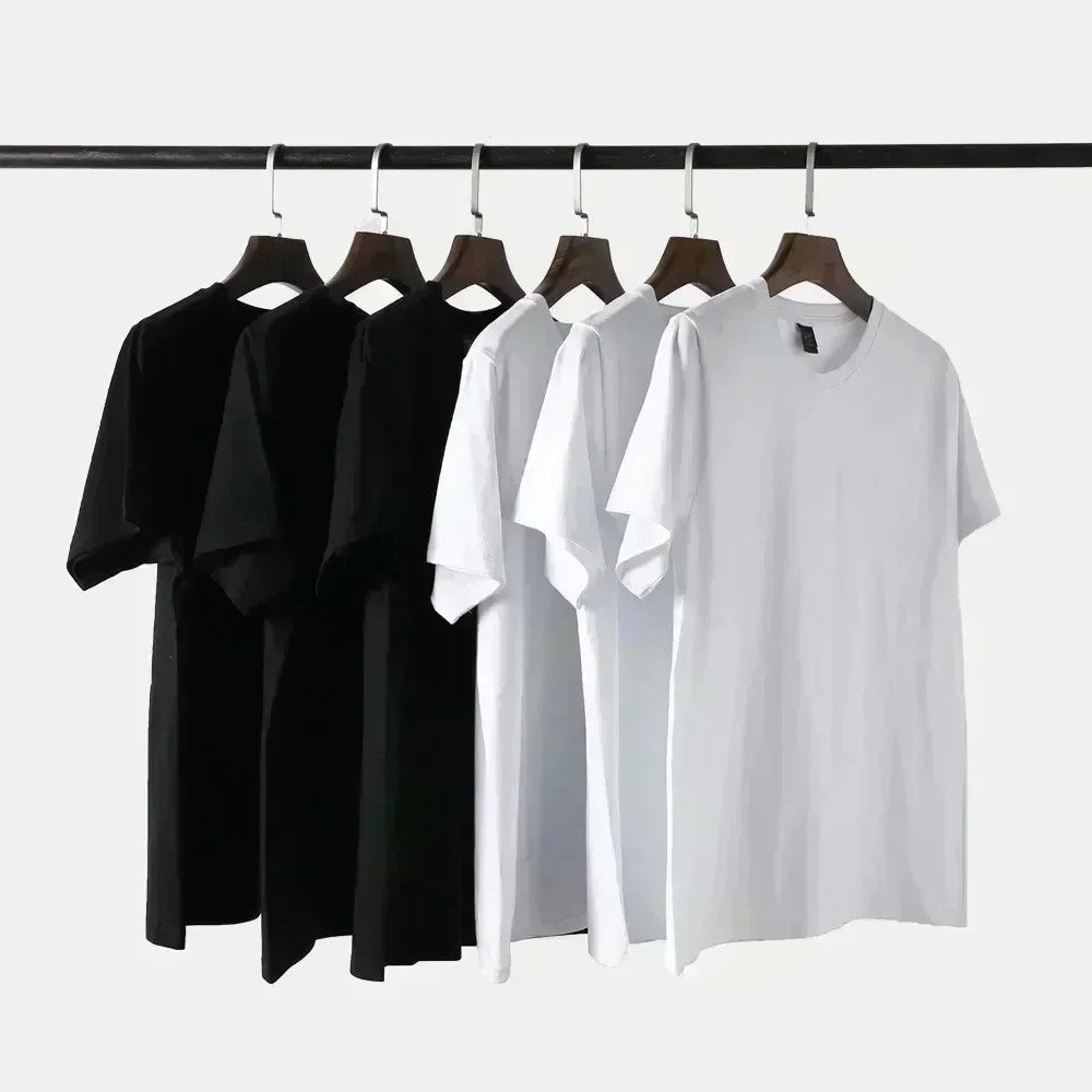 2025 New Fashion Brand TEVEO Cotton Classic Short-sleeved Round Neck T-shirt Loose Casual Fashion Top Couple T-shirt Summer
