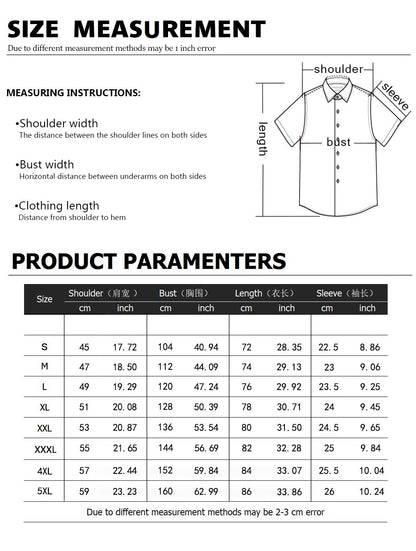New Simple Gradient Hawaiian short-sleeved Top Casual Beach Buttoned Lapel short-sleeved Shirt Comfortable men's Shirt