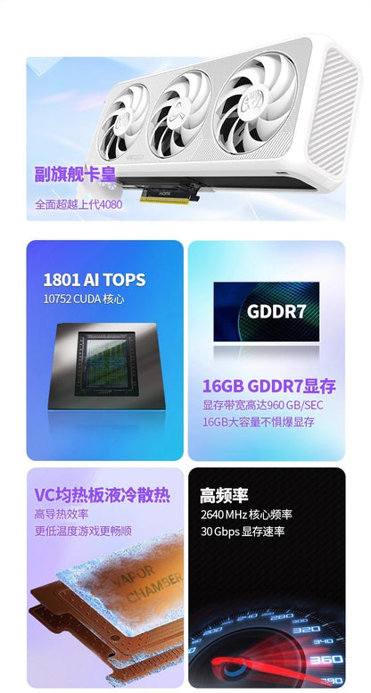 Esports Rebel RTX5080/5090D V2 White Desktop Computer Black Myth Wukong Game Independent Graphics Card