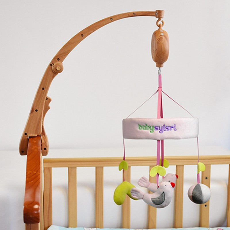 Baby Rattle Toy 0-12 Months Bed Bell Bracket Imitation Wood Grain Plastic Bed Bell Bracket Newborn Crochet Bed Bell Hanging Toys