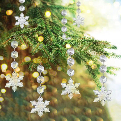 10/20/30 Pcs Snowflake Crystal Christmas Ornaments for Christmas Tree Decorations, Hanging Clear Acrylic Snowflake Ornaments