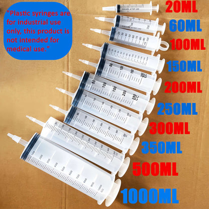 Seringas de múltiplas especificações embaladas individualmente, 1000ml, 500ml, 350ml, 300ml, 250ml, 200ml, 150ml, 100ml, 60ml, 20ml, adequa