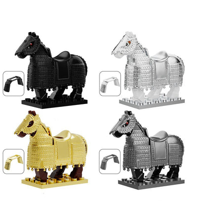 Blocos de Montar Zoológico Medieval Acessórios de Personagens Montarias Animais Cervos Elefantes Camelos Lobos Cavalos de Guerra Tijolos Brinquedos Presentes K080