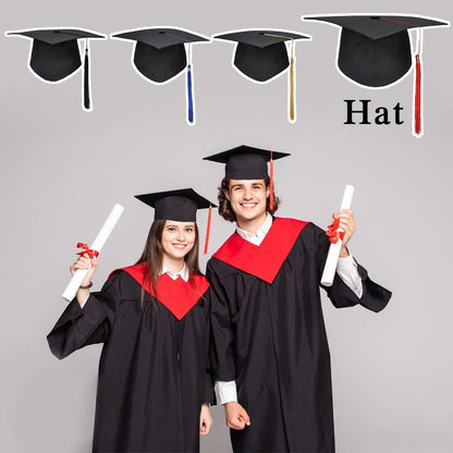 Black Adult Bachelor Caps Graduation Hat for Student 2023 Congratulation Graduation Party Decorations