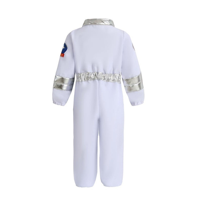 Child Spaceman Costume Halloween Party Outfit with Cap Astronaut Role Play Costume for Kids Boys & Girls Carnival Party