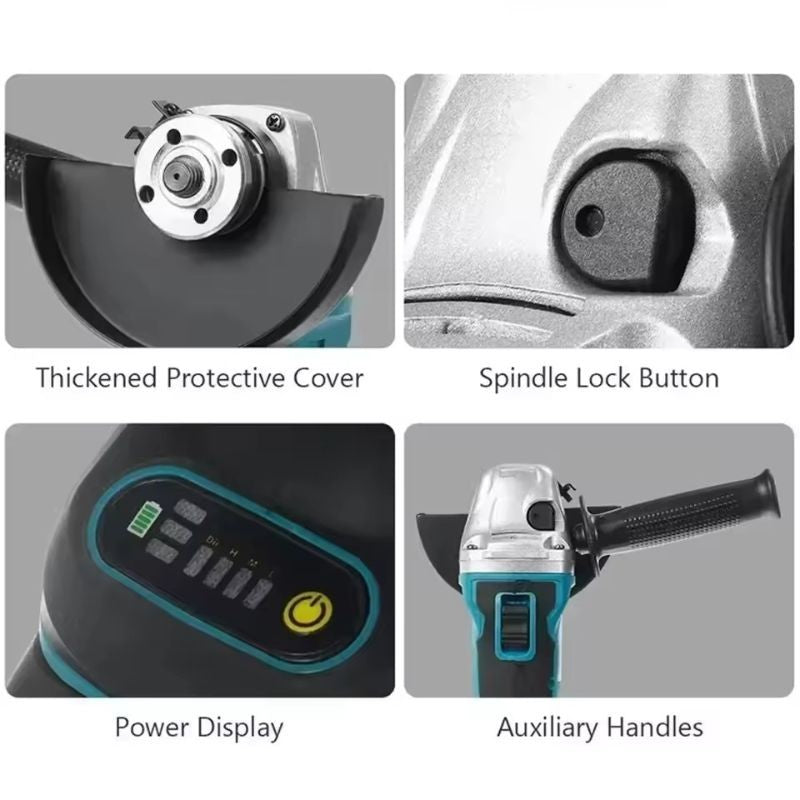 Esmerilhadeira Angular Sem Fio Makita DGA404 125mm com Motor Brushless, a Bateria de Íons de Lítio, para Cortar, Polir e Lixar, para Bateria Makita 18V