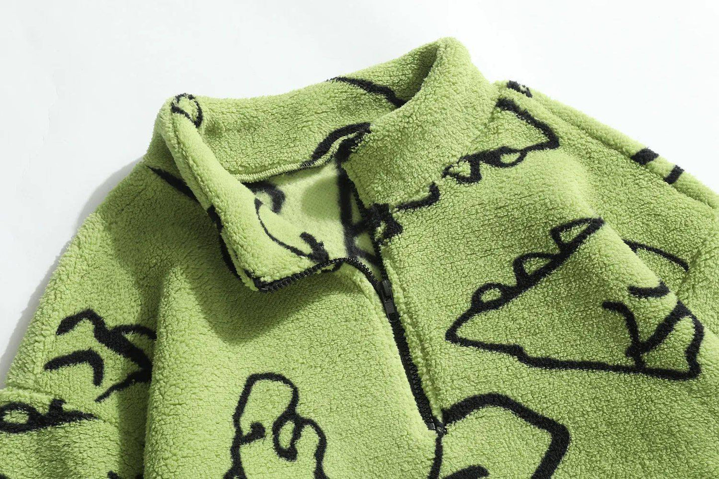 Ms Aztec National Printing Ultra-fine Austrian Fleece Jacket Zipper Lady