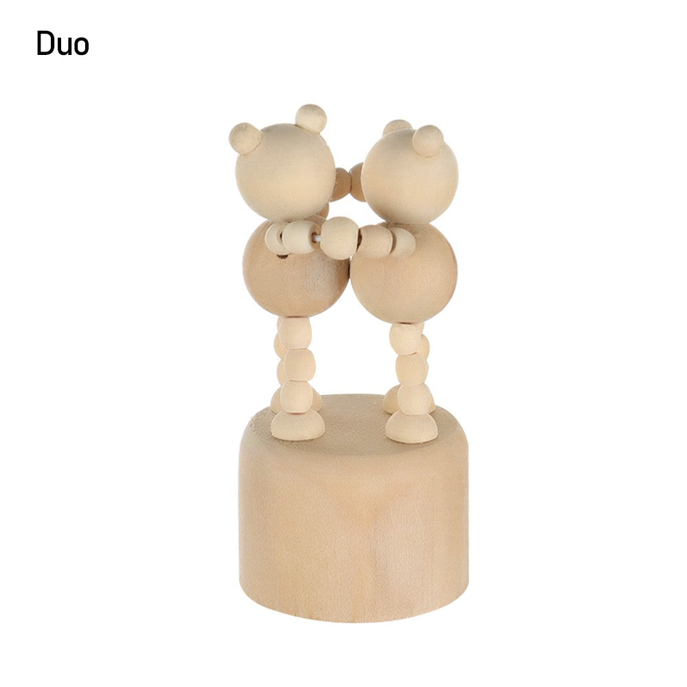 1Pc Wooden Animal Ornaments Mini Desktop Movable Puppet Fingurine Home Decoration Crafts Toy Gifts Home Book Shelf Fun Decor