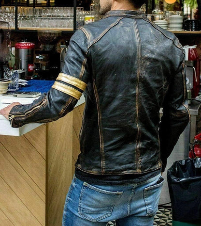 Retro Fashion Leather Jacket Streetwear Blazer Casual Jackets Men Outerwear Leather Moto Jacket Trend Brand Men's New Clothing