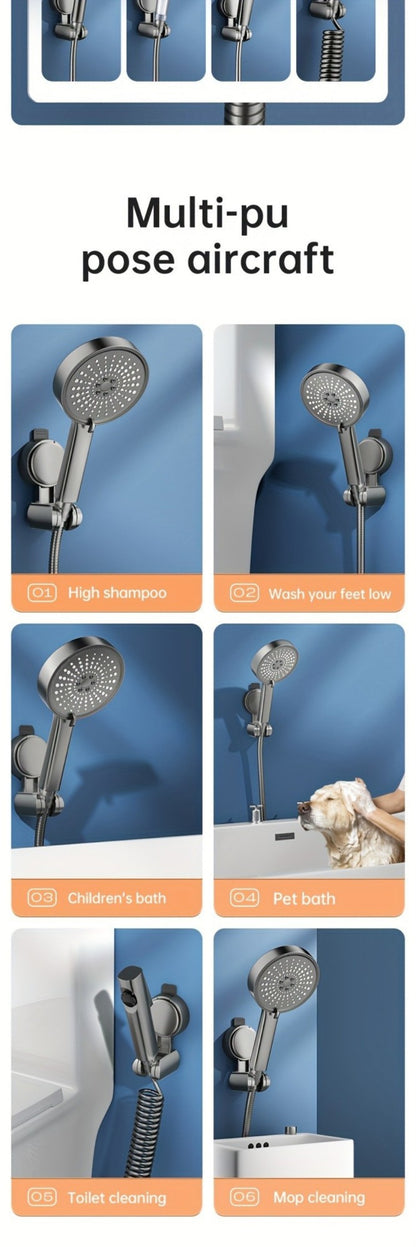 1-4PCS Suction Cup Shower Head Holder ABS Adjustable Strong Adhesive Universal Shower Head Support Reusable No Trace Waterproof