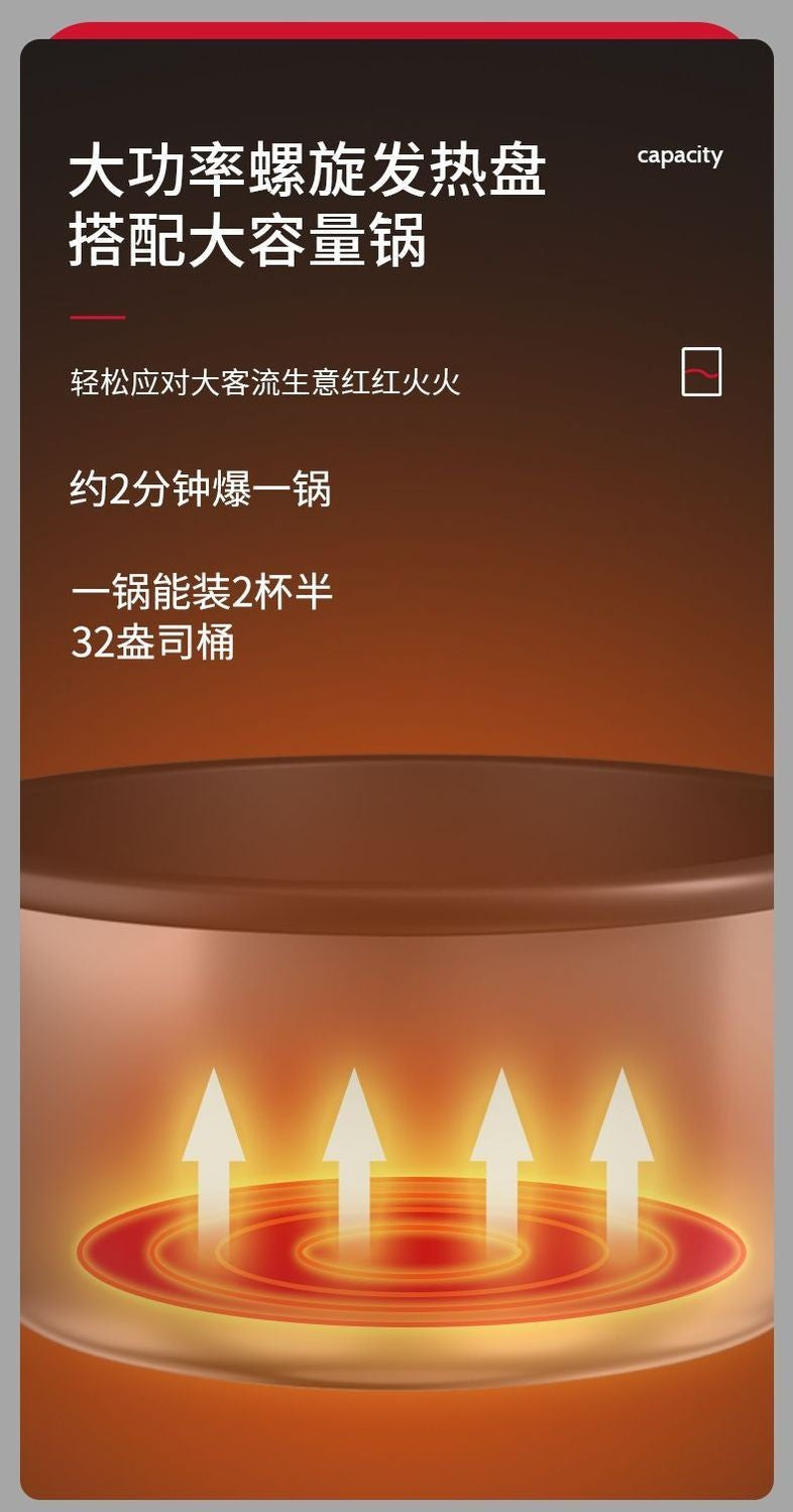 Commercial Popcorn Machine New Automatic Electric Hot Air Popper for Corn Puffing Snack Stall