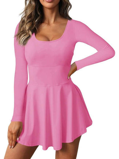 Slim Fit Women 2-In-1 Tennis Dress Athletic Golf Dress With Built-In Shorts Vintage Aesthetic Sporty Streetwear women clothing