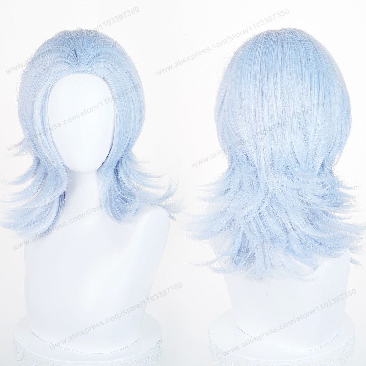 Anime 45cm Universal Cosplay Wig with Enlarged Scalp Free Parting Black White Yellow Man Women Heat Resistant Synthetic Hair