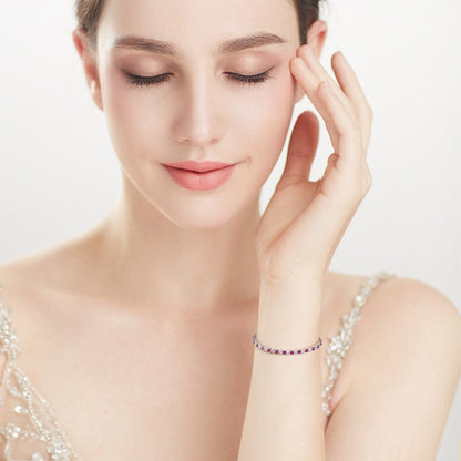 ORSA JEWELS Authentic 925 Sterling Silver Tennis Chain Bracelet Moulding Process Hanmade High-end Hand Chain for Man Woman SB128