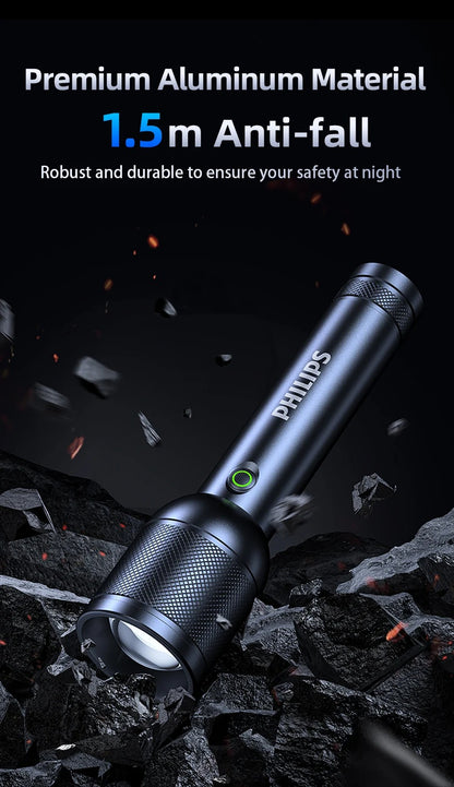2025 New Philips SFL8168 3200 Lumen LED Flashlight 1000m Portable Powerful Bright Flashlights Camping Lamp for Outdoor Hiking