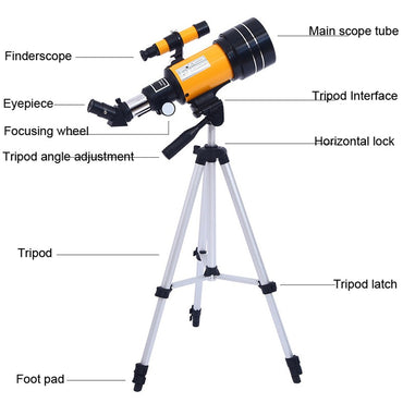 Professional Astronomical Telescope F30070 Monocular 150 Times Zoom HD Night Vision  View Moon Star  AZM70300 Stargazing