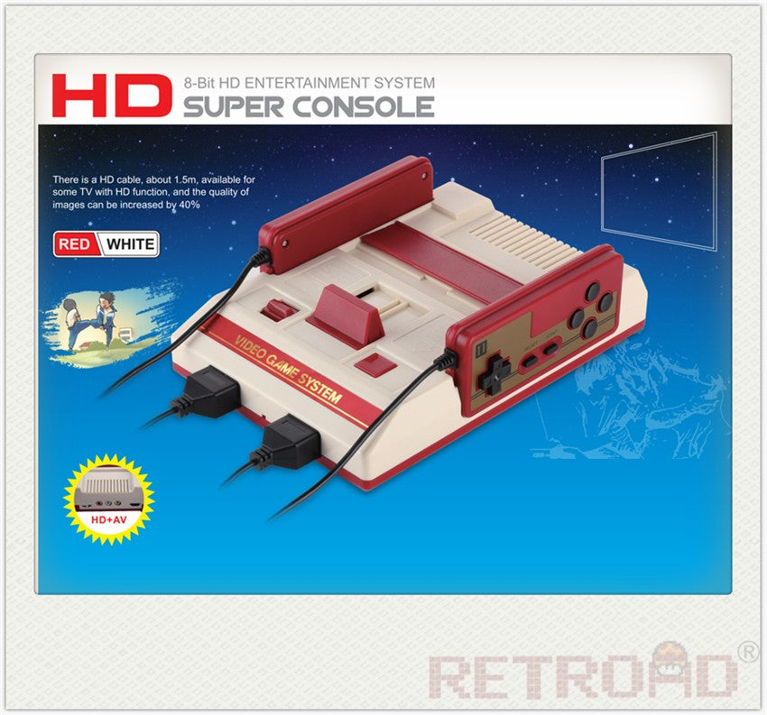 RETROAD 8bit HD Retro Console  Original Shape (Model: C-56 ,HD&RCA 720P Display, 7P Plug Good Controller,300in1 for Free)