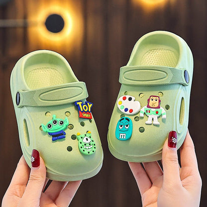 Children's Slippers New Home Girls Baby Indoor Non-slip Boys Cool Slippers Go Out Boys Hole Shoes