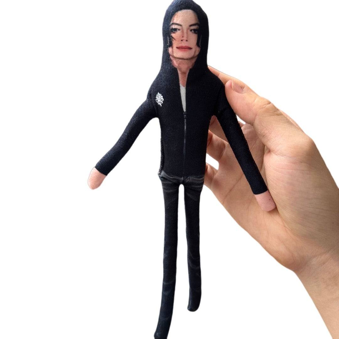 Michael Jackson Plush Figure Doll Soft Stuffed Toy with Movable Joints Handwoven Pop King Room Decor Fan Gift