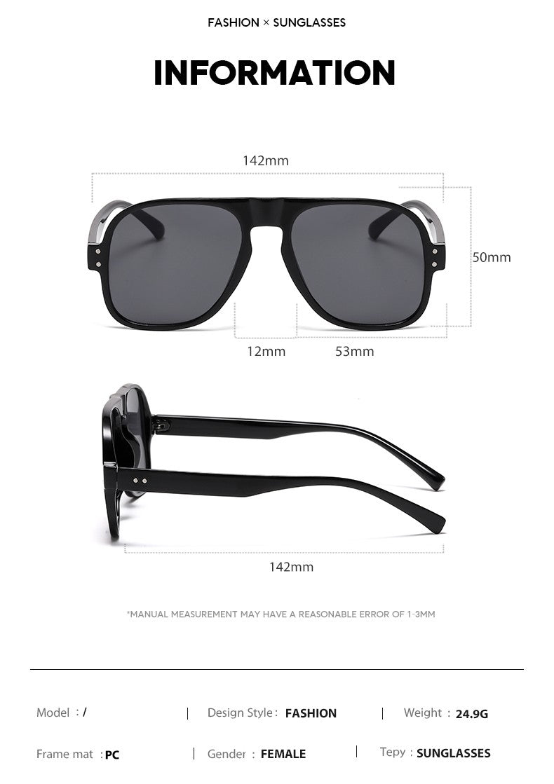 GD Aviator sunglasses with metal hinge Colorful modern street sunglasses Fashion trend eyeglasses frame