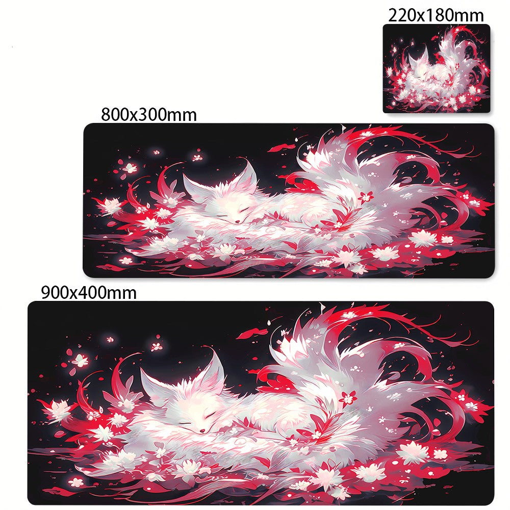Cute Red Fox Mousepad HD Kawaii Animal Desk Mat Lock-Edge XXL Pads XXL Office Accessories Large Gaming Keyboard Mats For Gamer