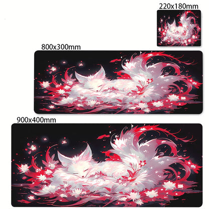 Cute Red Fox Mousepad HD Kawaii Animal Desk Mat Lock-Edge XXL Pads XXL Office Accessories Large Gaming Keyboard Mats For Gamer