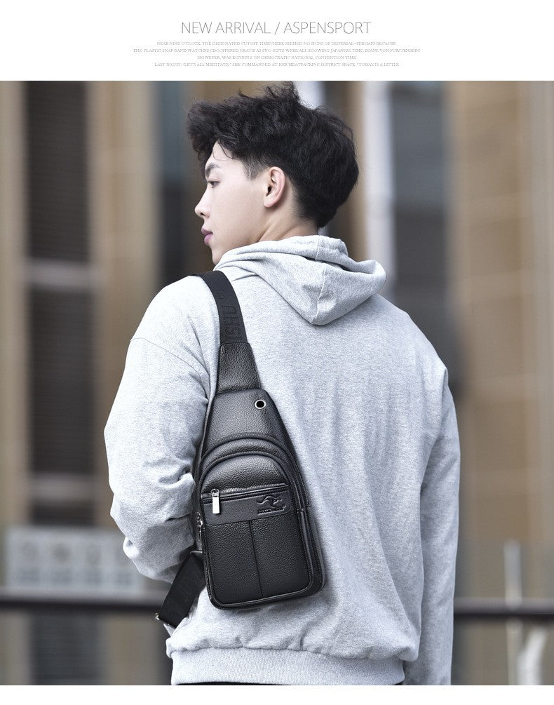 Luxury Brand Kangaroo Leather Men Chest Bag Travel Hiking CrossBody Bag Male Messenger Bag For Men Leather Chest Pack Sling Bag