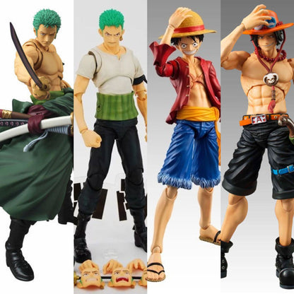 Anime One Piece Action Figure Zoro Luffy Ace Modelo Articulado Estátua Colecionável