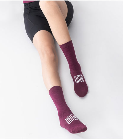 Meias de Ciclismo ROCKBROS Meias Esportivas Suaves Meias de Bicicleta com Absorção de Choque Tecido Respirável Meias Externas de Alta Elasticidade Um par