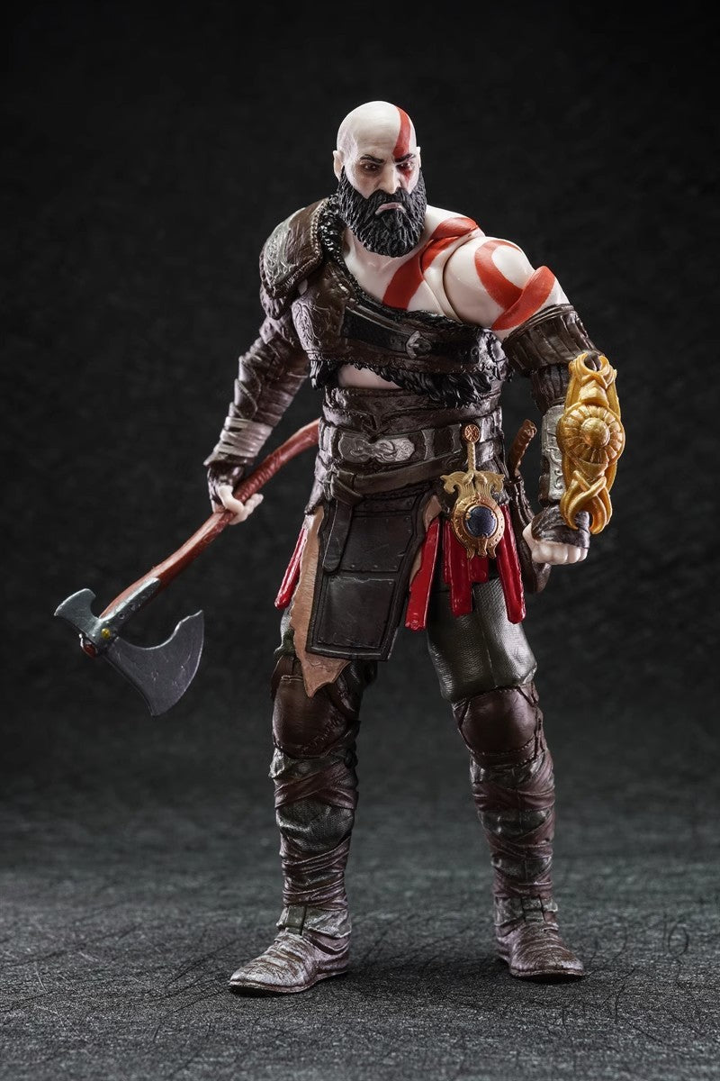 Modelo Kratos God Of War Ragnarok Figuras Jogo Action Figure Brinquedos Anime 15cm Estatueta Colecionável Boneco Articulado Presente para Exposição