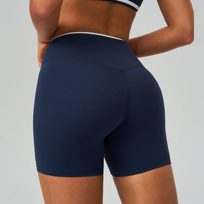 Women Splicing front waist cross Fitness Sport Sports Short High Waist Gym Yoga Short Legging Soft Tight Athletic Comprehensive