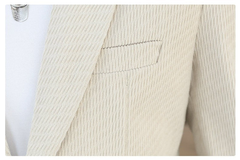 Blazer's New Men's Fashion Outdoor Travel Camping Youth Wedding Hosting Campus Slimming Casual Solid Color Korean Version Blazer