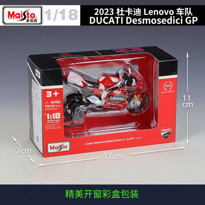 Maisto 1:18 Ducati Team 2023 2022 Gp Lenovo #1 #23 #43 #63 Racing Bike Alloy Diecast Model Toy Collectible Figure
