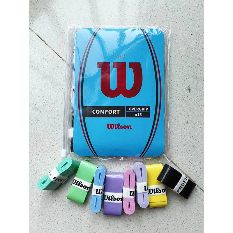 15 PEÇAS Overgrip Wilson para Raquete de Tênis Absorção de Suor Punho PU Raquete de Badminton Punho de Tênis Fita Adesiva Raquete de Padel