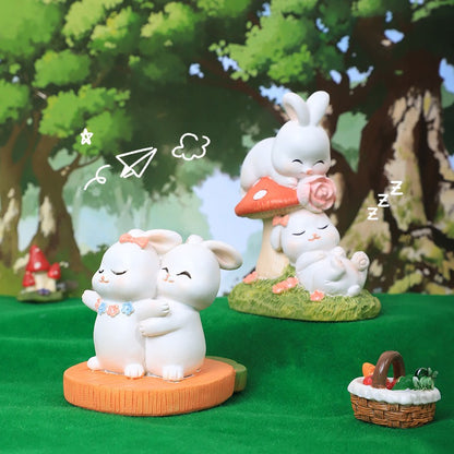 Estatuetas criativas de coelho para casais, presentes de Dia dos Namorados, decorações fofas para casa, sala de estar e enfeites de mesa de escritório