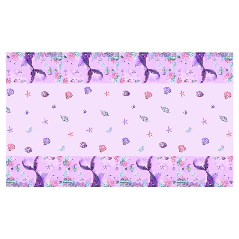 Little Mermaid Disposable Tablecloths Mermaid Birthday Party Decor 1st Birthday Girl Under the Sea Party Supplies Baby Shower