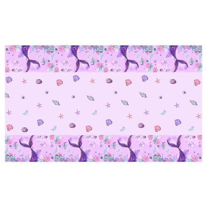 Little Mermaid Disposable Tablecloths Mermaid Birthday Party Decor 1st Birthday Girl Under the Sea Party Supplies Baby Shower