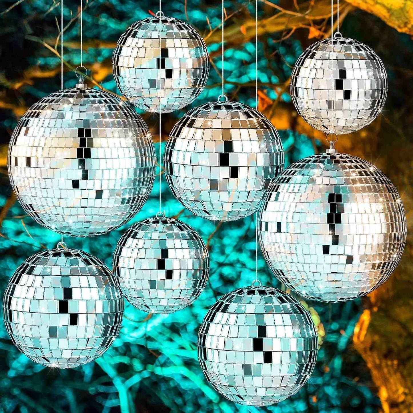 3-15cm Silver Ball Christmas Decoration Hanging Christmas Tree Pendant Ornament Party for Home Decor Xmas New Year Accessories