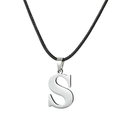 Novo Colar Inicial de A-Z Alfabeto em Aço Inoxidável 26 Letras Inglesas Colar Para Homens Mulheres Presentes de Joias Personalizadas