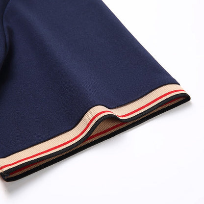 Original Quality Men's Polo Shirt High-End Striped Print Short Sleeve Classic Lapel T-Shirt Business Casual fashion Menswear Top