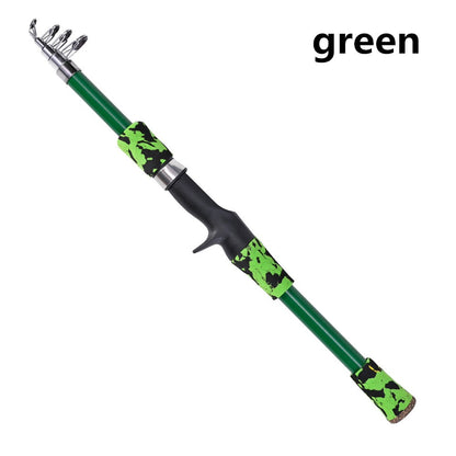 Portable telescopic camouflage children's fishing rod with rotating adjustment throwing rod outdoor fishing accessories tools