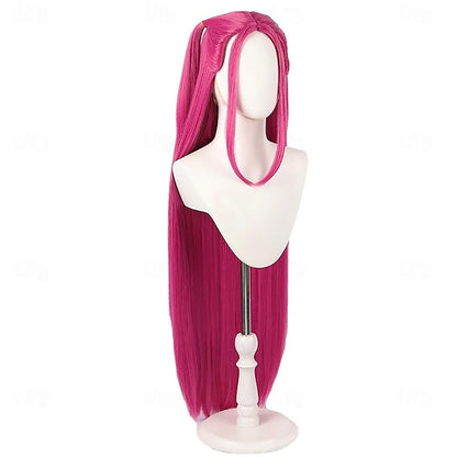 HAIRJOY Cabelo Sintético Peruca Vermelha de Fantasia Peruca de Cosplay Peruca de Anime Acessório de Cabelo Longo e Liso para o Halloween