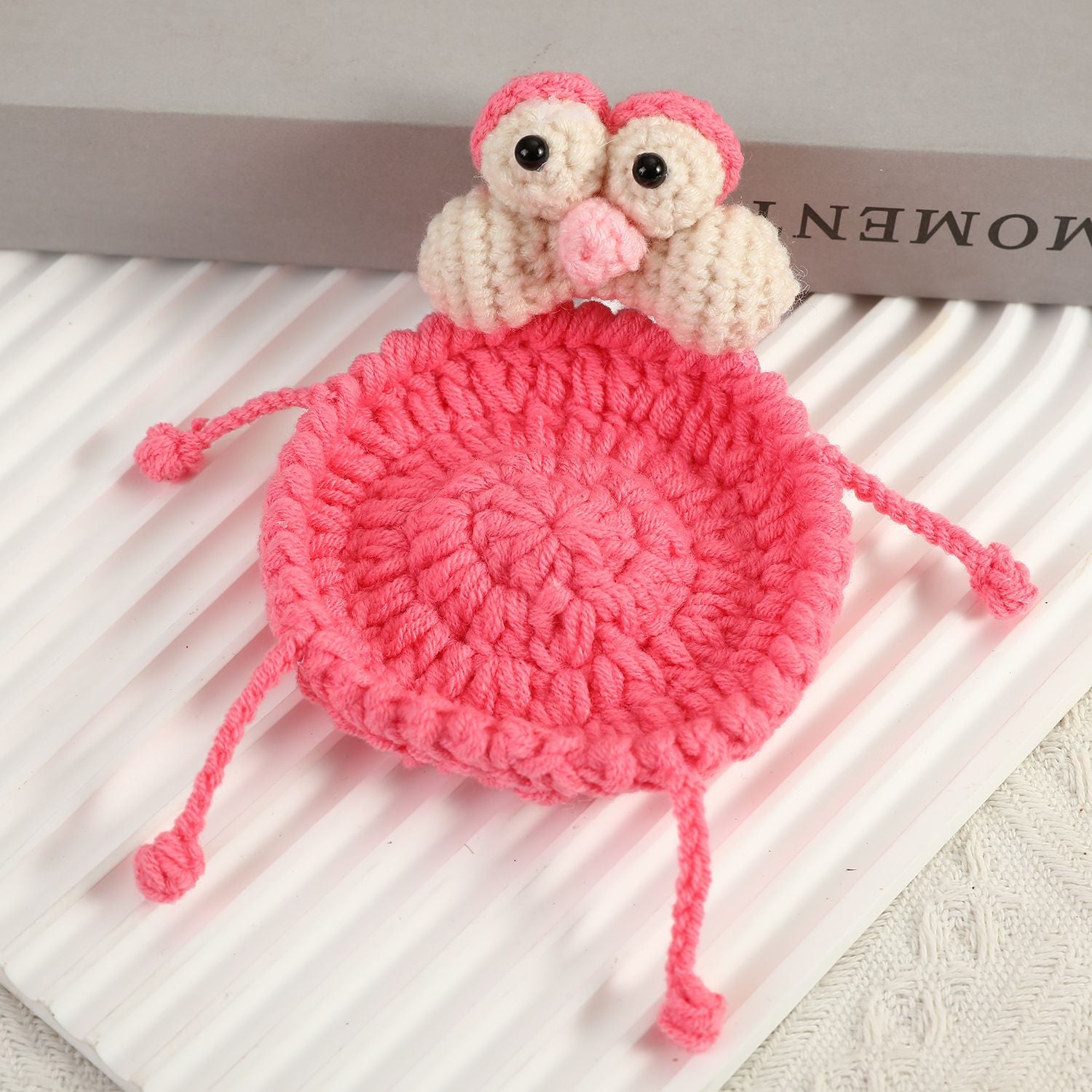 Funny Crochet Animal Coaster Finished Handwoven Coaster Coffee Cup Decor Gift