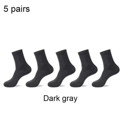 ZEXOLAP 2025 High Quality Casual Men's Business Socks Summer Winter Cotton Socks Quick Drying Black White Long Sock Plus Size US